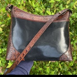 Brahmin Vintage Leather Two Tone Crossbody